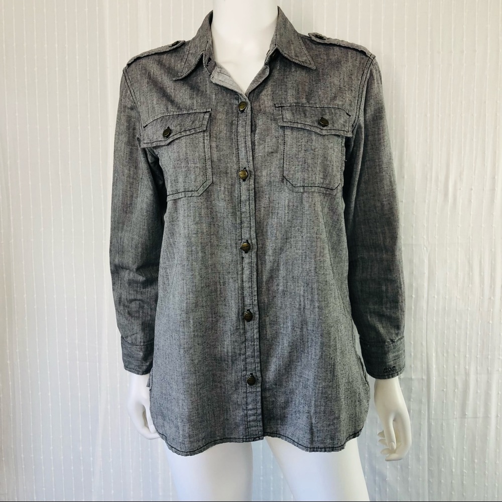Current/Elliott The Perfect Shirt Black Chambray S